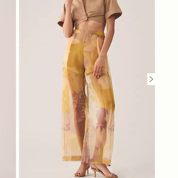 Brand New PANKAJ & NIDHI PRINTED SHEER PANTS - Picture 5 of 16